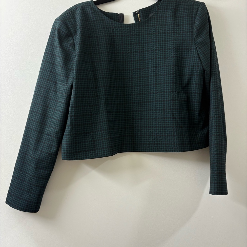 Ann Taylor Green Plaid Women's Top